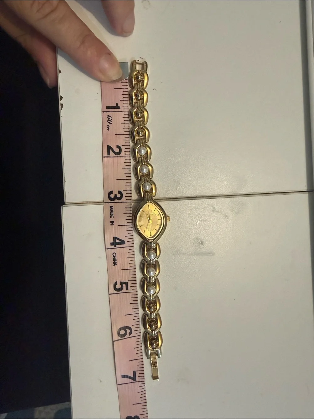 Oh Klassy Gold and Pearl Watch